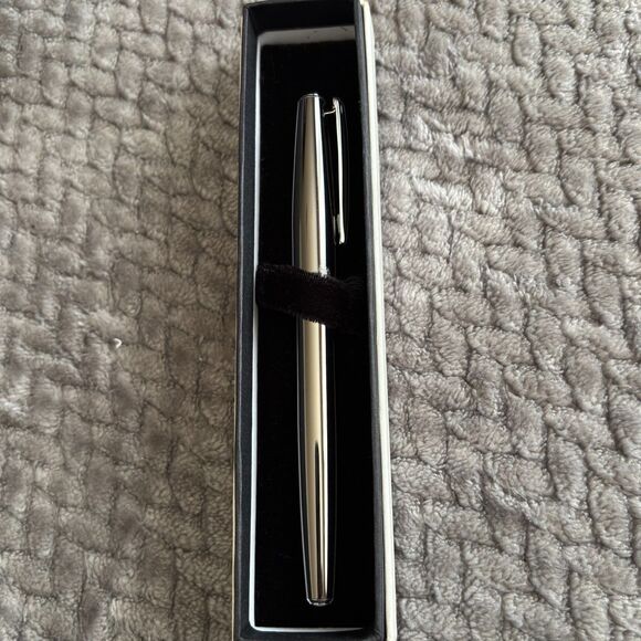 Barrington Germany Gun Metal REP Powered By Crossmark Ball Point Pen w/ Felt Box - Picture 1 of 7